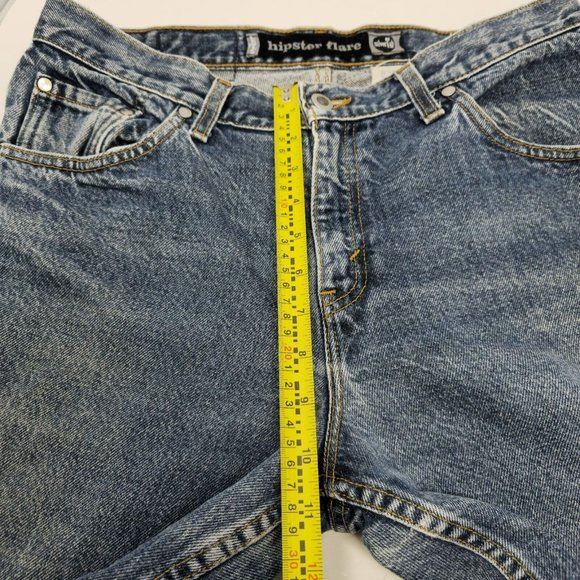 Levis Silvertab VTG 90's Hipster Flare‎ Distressed Blue Denim Jeans 11 JR M USA - Picture 10 of 13